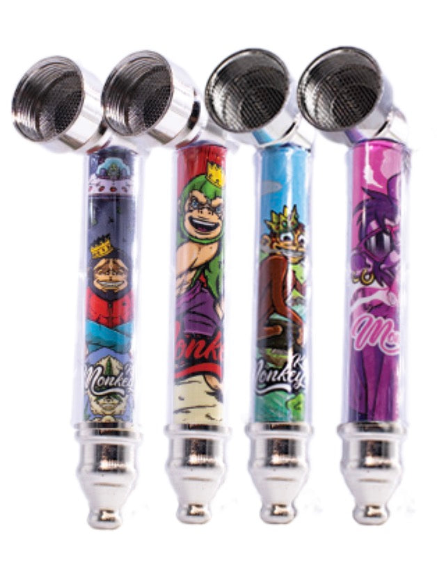 Rasta Pipe – Monkey King Metal Pipe – Assorted – 9cm