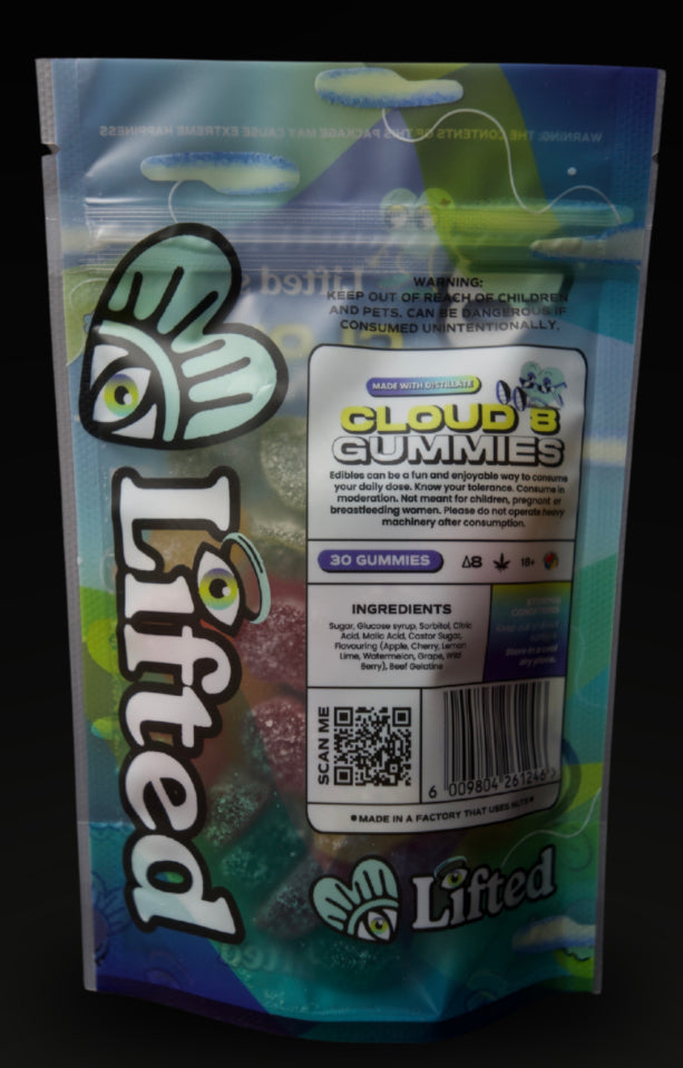 Lifted Cloud 8, Delta 8 gummies 660mg