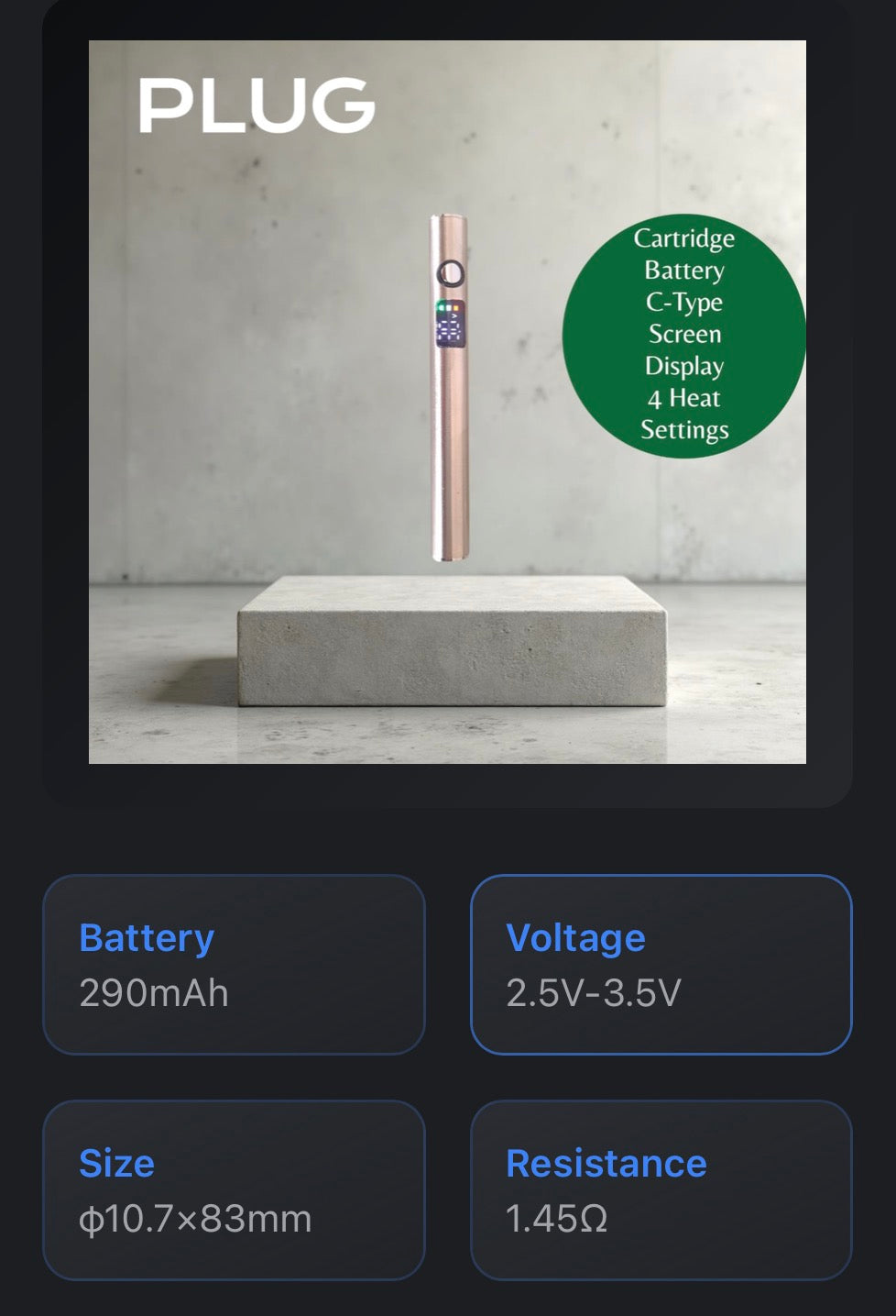 Vape Cart Battery
